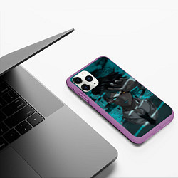 Чехол iPhone 11 Pro матовый Рохан Кишибэ из ДжоДжо, цвет: 3D-фиолетовый — фото 2