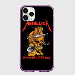 Чехол iPhone 11 Pro матовый METALLICA - HARVESTER OF SORROW, цвет: 3D-фиолетовый