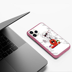 Чехол iPhone 11 Pro матовый Южный парк - персонажи мультфильма South Park, цвет: 3D-малиновый — фото 2