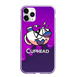 Чехол iPhone 11 Pro матовый Cuphead Разбитая чашечка, цвет: 3D-светло-сиреневый