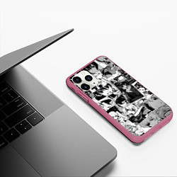 Чехол iPhone 11 Pro матовый Убийца Акамэ pattern, цвет: 3D-малиновый — фото 2
