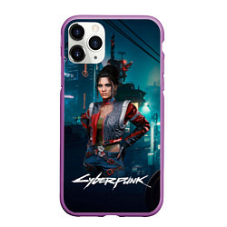 Чехол iPhone 11 Pro матовый Panam cyberpunk 2077, цвет: 3D-фиолетовый