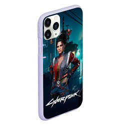 Чехол iPhone 11 Pro матовый Panam cyberpunk 2077, цвет: 3D-светло-сиреневый — фото 2