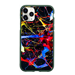 Чехол iPhone 11 Pro матовый Импрессионизм Vanguard neon pattern, цвет: 3D-темно-зеленый