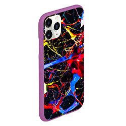 Чехол iPhone 11 Pro матовый Импрессионизм Vanguard neon pattern, цвет: 3D-фиолетовый — фото 2