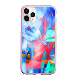 Чехол iPhone 11 Pro матовый Fashion floral pattern, цвет: 3D-розовый