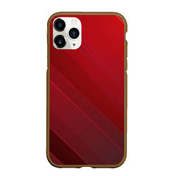 Чехол iPhone 11 Pro матовый Полосы На красном Фоне, цвет: 3D-коричневый