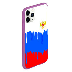 Чехол iPhone 11 Pro матовый Флаг герб russia, цвет: 3D-фиолетовый — фото 2