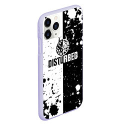 Чехол iPhone 11 Pro матовый Disturbed черное белое, цвет: 3D-светло-сиреневый — фото 2