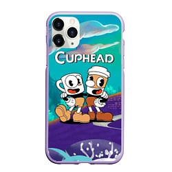 Чехол iPhone 11 Pro матовый Cuphead чашечка кофе, цвет: 3D-светло-сиреневый