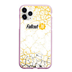 Чехол iPhone 11 Pro матовый Fallout 76 Жёлтая выжженная пустошь, цвет: 3D-розовый