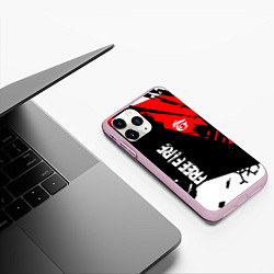 Чехол iPhone 11 Pro матовый FREE FIRE ФРИ ФАЕР, цвет: 3D-розовый — фото 2