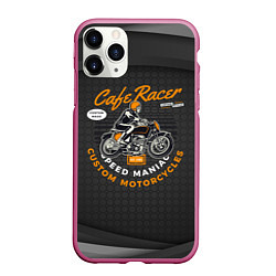 Чехол iPhone 11 Pro матовый Moto Sport, цвет: 3D-малиновый