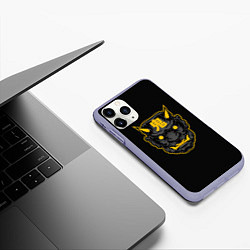 Чехол iPhone 11 Pro матовый Желтый Неоновый Они, цвет: 3D-светло-сиреневый — фото 2