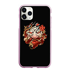 Чехол iPhone 11 Pro матовый Маска Ёкая, цвет: 3D-розовый