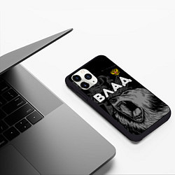 Чехол iPhone 11 Pro матовый Влад Россия Медведь, цвет: 3D-черный — фото 2