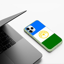 Чехол iPhone 11 Pro матовый БАШКОРТОСТАН РЕСПУБЛИКА, цвет: 3D-салатовый — фото 2