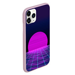 Чехол iPhone 11 Pro матовый Закат розового солнца Vaporwave Психоделика, цвет: 3D-розовый — фото 2