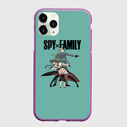Чехол iPhone 11 Pro матовый Spy x Family, цвет: 3D-фиолетовый