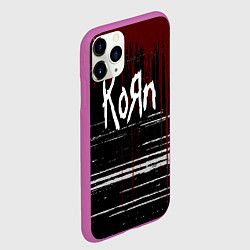 Чехол iPhone 11 Pro матовый KoЯn Корн потеки, цвет: 3D-фиолетовый — фото 2