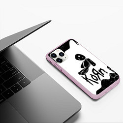 Чехол iPhone 11 Pro матовый Korn потёки, цвет: 3D-розовый — фото 2