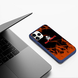 Чехол iPhone 11 Pro матовый Iron maiden огонёк, цвет: 3D-тёмно-синий — фото 2