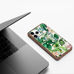 Чехол iPhone 11 Pro матовый Цветы Яркое Лето, цвет: 3D-коричневый — фото 2