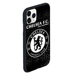 Чехол iPhone 11 Pro матовый CHELSEA Pro Football Соты, цвет: 3D-черный — фото 2