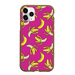 Чехол iPhone 11 Pro матовый Banana pattern Summer Color, цвет: 3D-коричневый