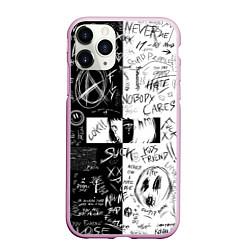 Чехол iPhone 11 Pro матовый Anime BLACK WHITE EYES, цвет: 3D-розовый