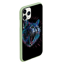 Чехол iPhone 11 Pro матовый Не зли кота!, цвет: 3D-салатовый — фото 2