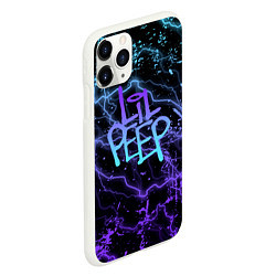 Чехол iPhone 11 Pro матовый Lil peep neon молнии, цвет: 3D-белый — фото 2