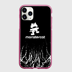 Чехол iPhone 11 Pro матовый Monstercat, цвет: 3D-малиновый