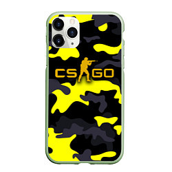 Чехол iPhone 11 Pro матовый Counter-Strike Камуфляж Чёрно-Жёлтый, цвет: 3D-салатовый