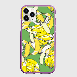 Чехол iPhone 11 Pro матовый Banana pattern Summer Food, цвет: 3D-фиолетовый