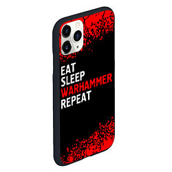 Чехол iPhone 11 Pro матовый Eat Sleep Warhammer Repeat - Спрей, цвет: 3D-черный — фото 2