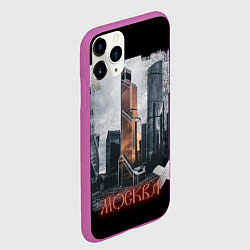 Чехол iPhone 11 Pro матовый Москоу Сити, цвет: 3D-фиолетовый — фото 2