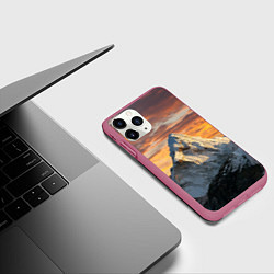 Чехол iPhone 11 Pro матовый Та самая Джомолунгма Сагарматха Everest, цвет: 3D-малиновый — фото 2