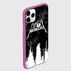 Чехол iPhone 11 Pro матовый Metallica музыканты, цвет: 3D-фиолетовый — фото 2