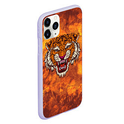 Чехол iPhone 11 Pro матовый Пустынный тигр, цвет: 3D-светло-сиреневый — фото 2