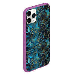 Чехол iPhone 11 Pro матовый Blue Abstract Узоры, цвет: 3D-фиолетовый — фото 2