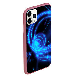 Чехол iPhone 11 Pro матовый Неоновый космос Neon space, цвет: 3D-малиновый — фото 2