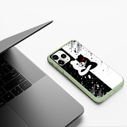 Чехол iPhone 11 Pro матовый Monokuma брызги, цвет: 3D-салатовый — фото 2