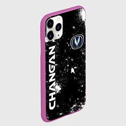 Чехол iPhone 11 Pro матовый ЧАНГАН-CHANGAN БРЫЗКИ КРАСКИ, цвет: 3D-фиолетовый — фото 2