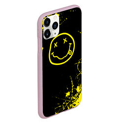 Чехол iPhone 11 Pro матовый Nirvana texture смайл, цвет: 3D-розовый — фото 2