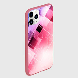 Чехол iPhone 11 Pro матовый Розово-голубая абстрактная геометрия, цвет: 3D-малиновый — фото 2