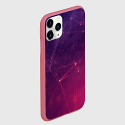 Чехол iPhone 11 Pro матовый Абстрактные взаимосвязанные линии, цвет: 3D-малиновый — фото 2