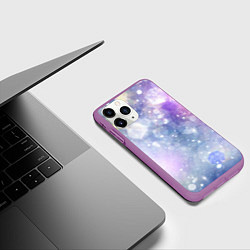Чехол iPhone 11 Pro матовый Абстрактные блики, цвет: 3D-фиолетовый — фото 2