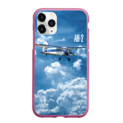 Чехол iPhone 11 Pro матовый Самолет Ан-2, цвет: 3D-малиновый