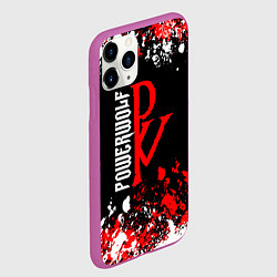 Чехол iPhone 11 Pro матовый Powerwolf брызги красок, цвет: 3D-фиолетовый — фото 2